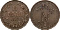 Finnland Großfürstentum (1809-1917) 10 Penniä Nikolaj II. 1894-1917 -