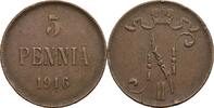 Finnland Großfürstentum (1809-1917) 5 Penniä Nikolaj II. 1894-1917 -