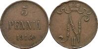 Finnland Großfürstentum (1809-1917) 5 Penniä Nikolaj II. 1894-1917 -