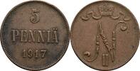 Finnland Großfürstentum (1809-1917) 5 Penniä Nikolaj II. 1894-1917 -