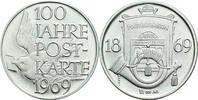Silbermedaille 100 Jahre Postkarte 1869-1969 -