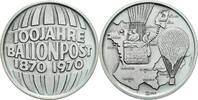 Silbermedaille 100 Jahre Ballon Post 1870-1970 -