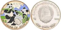 Nordkorea 2 Won Fauna of Asia - 2 Pandas beim Fressen -