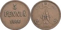 Finnland Großfürstentum 5 Penniä Alexander II. 1855-1881 -