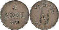 Finnland Großfürstentum 5 Penniä Nikolaj II. 1894-1917 -