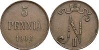 Finnland Großfürstentum 5 Penniä Nikolaj II. 1894-1917 -