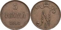 Finnland Großfürstentum 5 Penniä Nikolaj II. 1894-1917 -