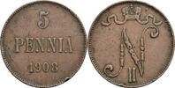 Finnland Großfürstentum 5 Penniä Nikolaj II. 1894-1917 -