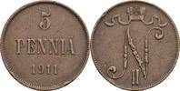 Finnland Großfürstentum 5 Penniä Nikolaj II. 1894-1917 -