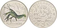 Österreich, 2. Republik 3 Euro Flusskrebs / Farbmotiv -