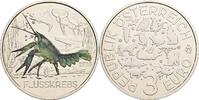 Österreich, 2. Republik 3 Euro Flusskrebs / Farbmotiv -