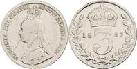 Großbritannien 3 Pence Victoria 1837-1901 -