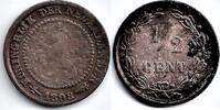 Nederland Nederland 1898 ½ Cent Wilhelmina F+ met stempelbarst -