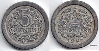 Nederland Nederland 1907 5 Cent Wilhelmina F -