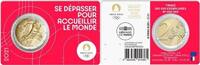Speciale 2 euromunten 2 euro Frankrijk 2021 'Olympics' in coincard Rood -