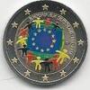 Gekleurde euromunten 2 Euro Duitsland Europese Vlag Gekleurd -