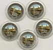 Gekleurde euromunten 2 Euro Duitsland 2008 Hamburg gekleurd ADFGJ 57/61/2 -