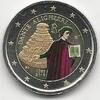 Gekleurde euromunten 2 Euro Italië 2015 750e geboortedag van Dante Alighieri. Gekleurd -