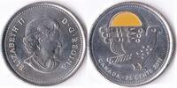 Canada Canada 25 Cents 2011 Bust right, yellow circle -