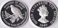 Jersey 2 pounds Jersey 1987 2 pounds 'Wild life-Pink Pigeon' Zilver -