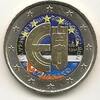 Gekleurde euromunten 2 Euro Slowakije 2014 10 jaar Eu Gekleurd -