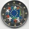 Gekleurde euromunten 2 Euro Slowakije 2015 Europese Vlag Gekleurd -