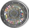 Gekleurde euromunten 2 Euro Slowakije 2015 Europese Vlag Gekleurd -