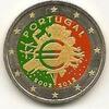 Gekleurde euromunten 2 Euro Portugal 2012 10 Jaar Euro Gekleurd 154/3 -