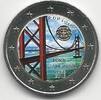 Gekleurde euromunten 2 Euro Portugal 2016 50 jaar brug Gekleurd -