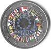 Gekleurde euromunten 2 Euro Portugal 2015 Europese Vlag Gekleurd -