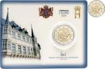 Speciale 2 euromunten 2 euro Luxemburg 2024 '100 jr 1 Frank-Gieterij arbeider' in coincard met muntteken -