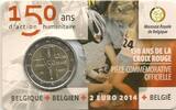 Speciale 2 euromunten 2 Euro België 2014 150 jaar Rode Kruis in coincard Franstalig -