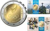 Speciale 2 euromunten 2 Euro België 2016 Olympische Spelen Rio in Coincard Franstalig -