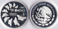 Mexico 100 Pesos Mexico 1987 100 Pesos Wildlife-Monarch Butterfly Zilver -