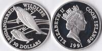 Cook Islands 50 Dollar Cook Islands 1991 50 Dollar Wild life-Dolfijn Zilver -