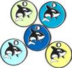 Winkelwagenmunt Nederland 5 x Walvissen -