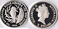 Australië Australië 1990 5 Dollar 'Wild life-Kookaburra' Zilver -
