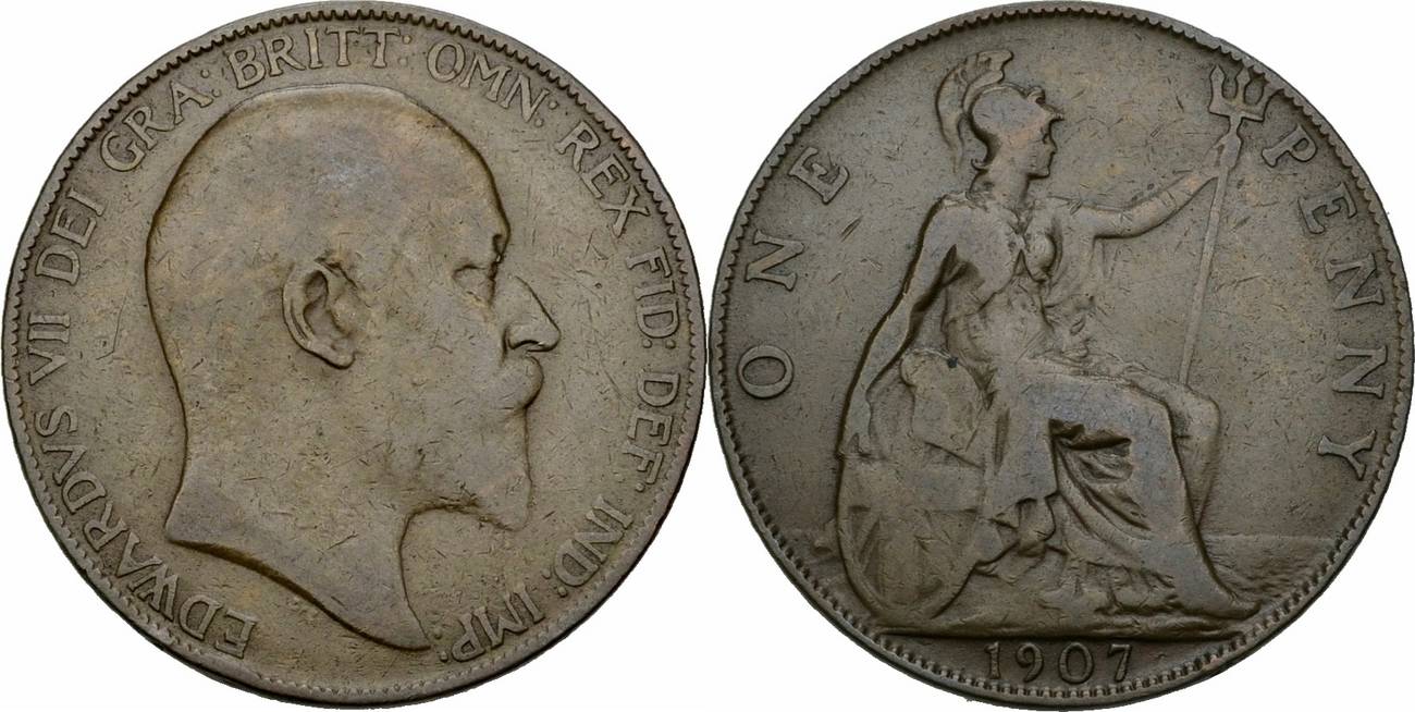1 Penny Gro britannien Edward VII One Penny 1907 Britannia Great 1-penny-gro-britannien-edward-vii-one-penny-1907-britannia-great