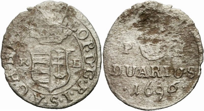 RDR Ungarn Hungary Leopold I Duarius 1696 KB Kremnitz Madonna Habsburg Ungarn Huszar 1499 F MA