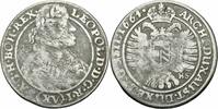 RDR Schlesien 15 Kreuzer RDR Schlesien Leopold 15 Kreuzer 1664 SHS Breslau Haus Habsburg Höllhuber 64.3.1 -
