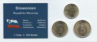 Slowenien Münzblister Slowenien Münzsatz Kursmünzen 1 2 5 Tolar 2000/2004 Münzblister Noppenfolie -