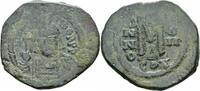 Byzanz Follis Byzanz Mauricius Tiberius Follis Constantinopolis 590/591 Helm Kreuz Sear 494 /4 -